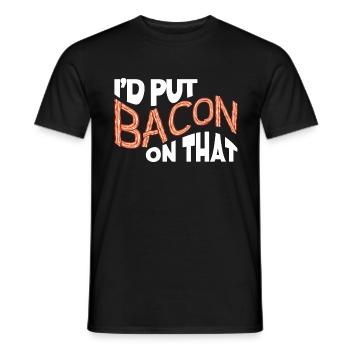 I'd put bacon on the funny bacon lover - Men's T-Shirt - black - Front - AI Model Male 178 light (178cm)