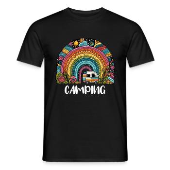 Camping Caravan Caravan Freedom Summer Tenting - Men's T-Shirt - black - Front - AI Model Male 178 light (178cm)