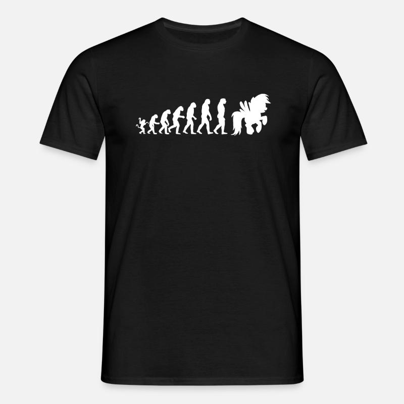 Evolution Pferd - Männer T-Shirt - Schwarz