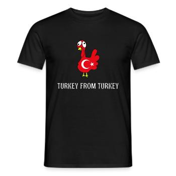 Turkey From Turkey Dinde Turquie Drôle de turc - T-shirt homme - noir - Devant - AI Model Male 178 light (178cm)