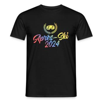 Masque de ski coloré après-ski 2024 - T-shirt homme - noir - Devant - AI Model Male 178 light (178cm)