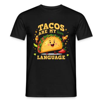 Funny Taco Love Language Design - Men's T-Shirt - black - Front - AI Model Male 178 light (178cm)