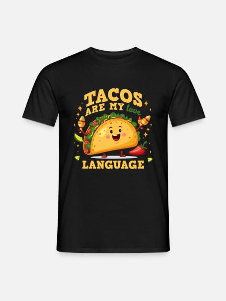 Drôle Taco Love Language Design - T-shirt homme - noir
