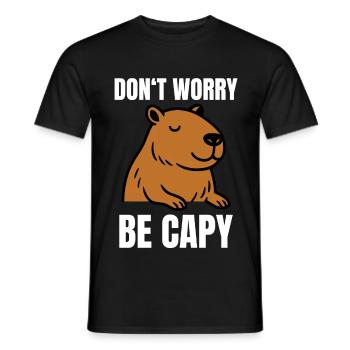 Funny Capybara Design - Men's T-Shirt - black - Front - AI Model Male 178 light (178cm)