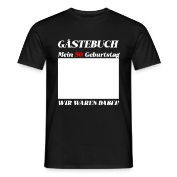 Anniversary Party - My Guestbook for the 50th Birthday - Men's T-Shirt - black - Front - AI Model Male 178 light (178cm)