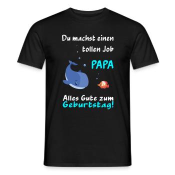 L'anniversaire de papa tu fais un excellent travail de poisson - T-shirt homme - noir - Devant - AI Model Male 178 light (178cm)