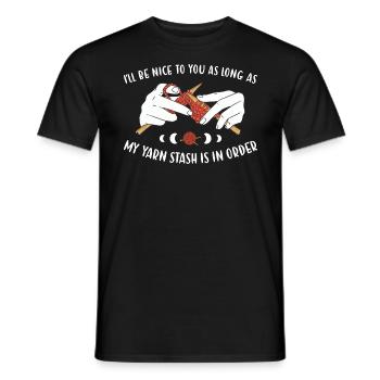 Soyez gentil tant que la réserve de fil est en ordre de tricoter - T-shirt homme - noir - Devant - AI Model Male 178 light (178cm)