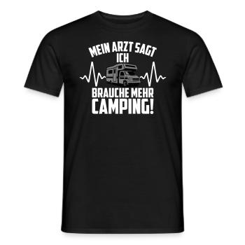 Arzt Camping Herzschlag Wohnwagen | Farben ändern - Männer T-Shirt - Schwarz - Vorne - AI Model Male 178 light (178cm)