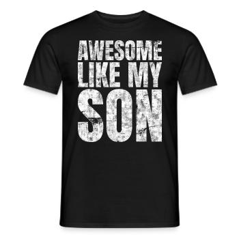 Awesome Like My Son Father Fathers - Men's T-Shirt - black - Front - AI Model Male 178 light (178cm)