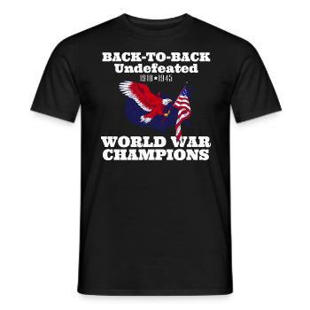 Deux fois champion invaincu de la Seconde Guerre mondiale 4. - T-shirt homme - noir - Devant - AI Model Male 178 light (178cm)
