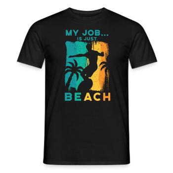 Mein Job ist nur Strand - Mon travail n’est que plage - T-shirt homme - noir - Devant - AI Model Male 178 light (178cm)