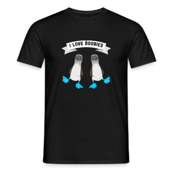 I love a pair of boobies | blue footed booby birds - Men's T-Shirt - black - Front - AI Model Male 178 light (178cm)