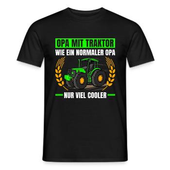Landwirtschaft Opa Mit Traktor Trecker - Männer T-Shirt - Schwarz - Vorne - AI Model Male 178 light (178cm)