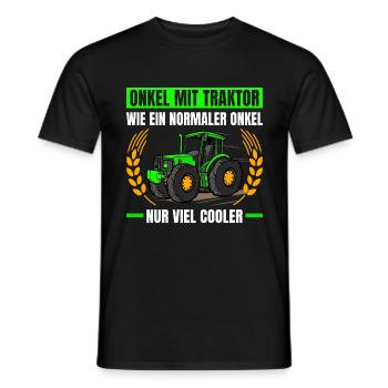 Landwirtschaft Onkel Mit Traktor Trecker - Männer T-Shirt - Schwarz - Vorne - AI Model Male 178 light (178cm)