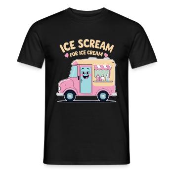 Süßer Eiswagen - Lustiges Cartoon-Design - Männer T-Shirt - Schwarz - Vorne - AI Model Male 178 light (178cm)