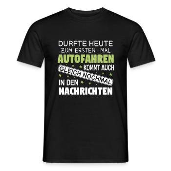 Fahrschule Fahrschüler Fuehrerschein Prüfung - Männer T-Shirt - Schwarz - Vorne - AI Model Male 178 light (178cm)