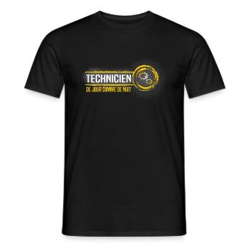 Technicien - T-shirt homme - noir - Devant - AI Model Male 178 light (178cm)