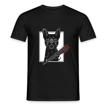 Bouledogue français en colère - T-shirt homme - noir - Devant - AI Model Male 178 light (178cm)