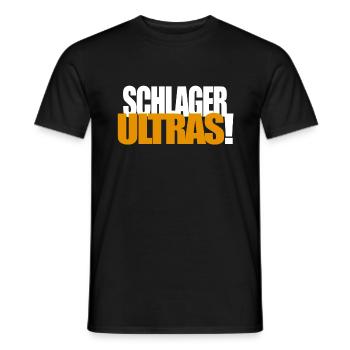 Schlager Ultras, Mikrofon. Musik, Musiker, Lustig - Männer T-Shirt - Schwarz - Vorne - AI Model Male 178 light (178cm)