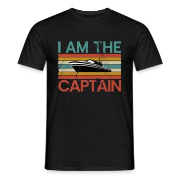 Boat Captain Gift Ship Boat Owner Captain - Men's T-Shirt - black - Front - AI Model Male 178 light (178cm)