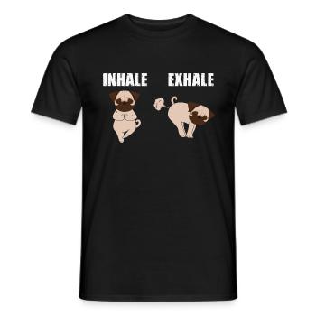 Inspirer, Expirer - Carlin, Yoga, Exercice, Sports canins - T-shirt homme - noir - Devant - AI Model Male 178 light (178cm)