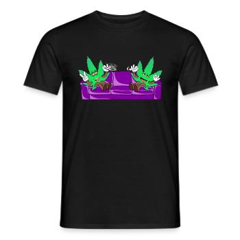 Die Blooms - Weed Cannabis Stoned Couch Chiller - Männer T-Shirt - Schwarz - Vorne - AI Model Male 178 light (178cm)
