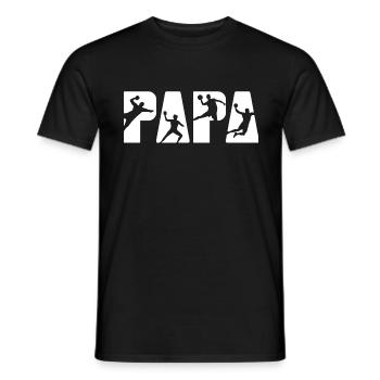Handball Papa Vater Tshirt Sport Geschenk - Männer T-Shirt - Schwarz - Vorne - AI Model Male 178 light (178cm)
