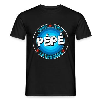 Pépé le mythe la legende Super Papy - T-shirt homme - noir - Devant - AI Model Male 178 light (178cm)