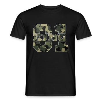 Idée cadeau cadeau roi - reine - T-shirt homme - noir - Devant - AI Model Male 178 light (178cm)