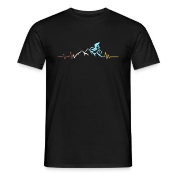 Battement de coeur rétro VTT - T-shirt homme - noir - Devant - AI Model Male 178 light (178cm)