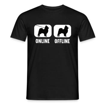 En ligne hors ligne Poméranie Spitz Spitz Amoureux - T-shirt homme - noir - Devant - AI Model Male 178 light (178cm)