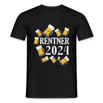 Es lebe Rente 2024 für Rentner Ruhestand - Männer T-Shirt - Schwarz - Vorne - AI Model Male 178 light (178cm)