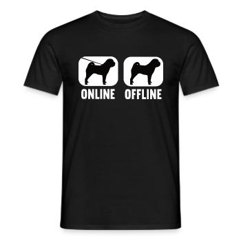 Online Offline Shar Pei Shar Pei Besitzer - Männer T-Shirt - Schwarz - Vorne - AI Model Male 178 light (178cm)