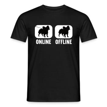 Online Offline Papillon Papillonbesitzer Hund - Männer T-Shirt - Schwarz - Vorne - AI Model Male 178 light (178cm)