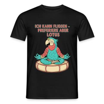 I can fly, but prefer lotus - Men's T-Shirt - black - Front - AI Model Male 178 light (178cm)