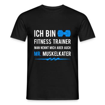 Fitnesstrainer - Männer T-Shirt - Schwarz - Vorne - AI Model Male 178 light (178cm)