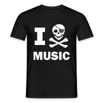 I Pirate Music - Men's T-Shirt - black - Front - AI Model Male 178 light (178cm)