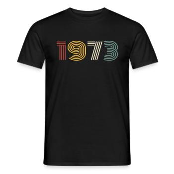 1973 Retro Style 1973 Birthday 1973 Vintage - Men's T-Shirt - black - Front - AI Model Male 178 light (178cm)