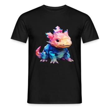 Polygon-Axolotl perfekt für Tierliebhaber - Männer T-Shirt - Schwarz - Vorne - AI Model Male 178 light (178cm)