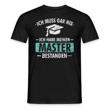 Master Studium Prüfung Abschluss Geschenk - Männer T-Shirt - Schwarz - Vorne - AI Model Male 178 light (178cm)