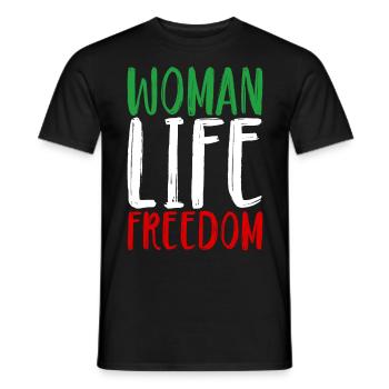 Woman Life Freedom Frau Frauen Frauenrechte Iran - Männer T-Shirt - Schwarz - Vorne - AI Model Male 178 light (178cm)