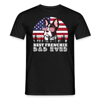Best Frenchie Dad Ever French Bulldog Papa - Men's T-Shirt - black - Front - AI Model Male 178 light (178cm)