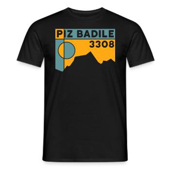 Piz Badile North Ridge Mountain Guide Normal Route Climbing - Men's T-Shirt - black - Front - AI Model Male 178 light (178cm)