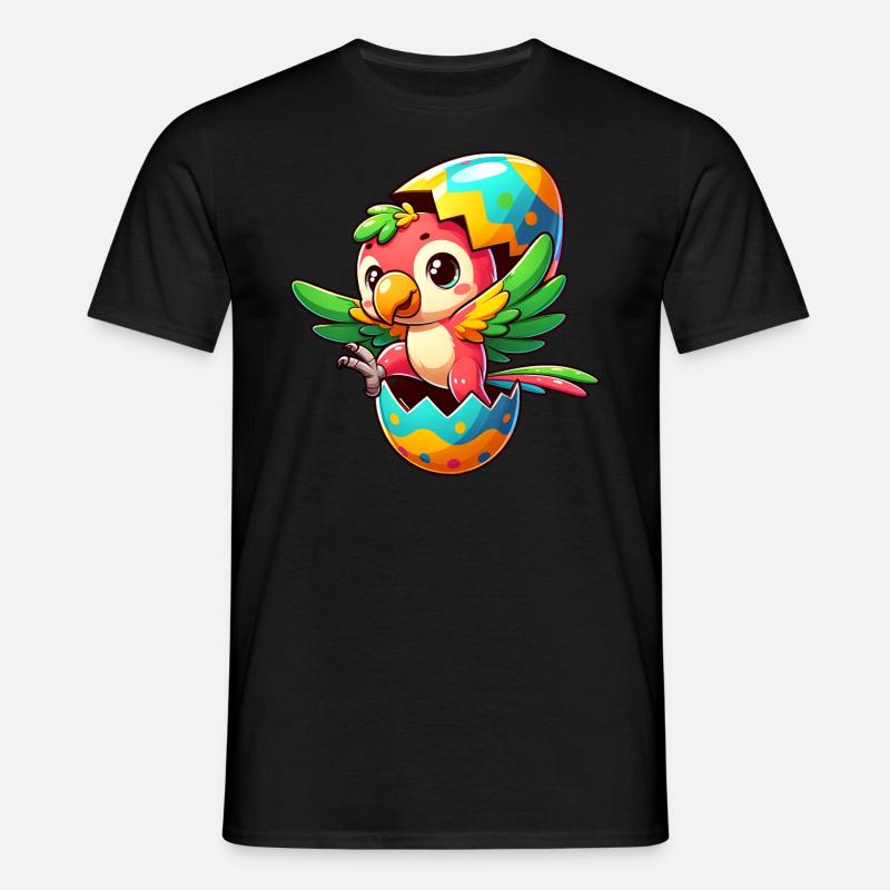 Easter Parrot Hatches from Egg - Men's T-Shirt - black