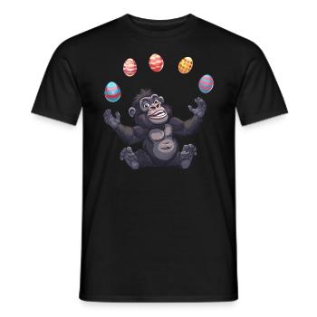 Ostern Gorilla Jongleur mit Eiern - Männer T-Shirt - Schwarz - Vorne - AI Model Male 178 light (178cm)
