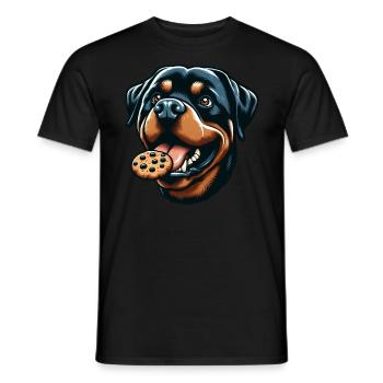 Rottweiler mit Hamburger und Keks - Männer T-Shirt - Schwarz - Vorne - AI Model Male 178 light (178cm)