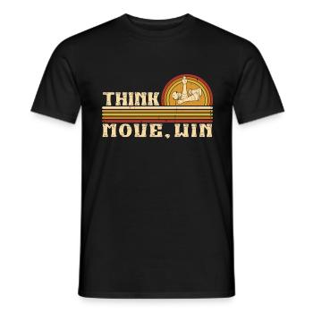 Chess, Think, Move, Win, Chess Master Club - Men's T-Shirt - black - Front - AI Model Male 178 light (178cm)