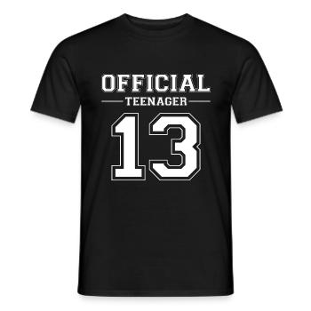 adolescent, anniversaire, officiel, - T-shirt homme - noir - Devant - AI Model Male 178 light (178cm)
