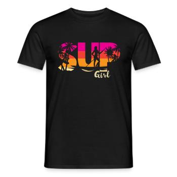SUP board paddleboarding paddel supboard Stand Up - Männer T-Shirt - Schwarz - Vorne - AI Model Male 178 light (178cm)