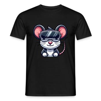 Maus Ratte VR Gamer Gaming Science Fiction - Männer T-Shirt - Schwarz - Vorne - AI Model Male 178 light (178cm)